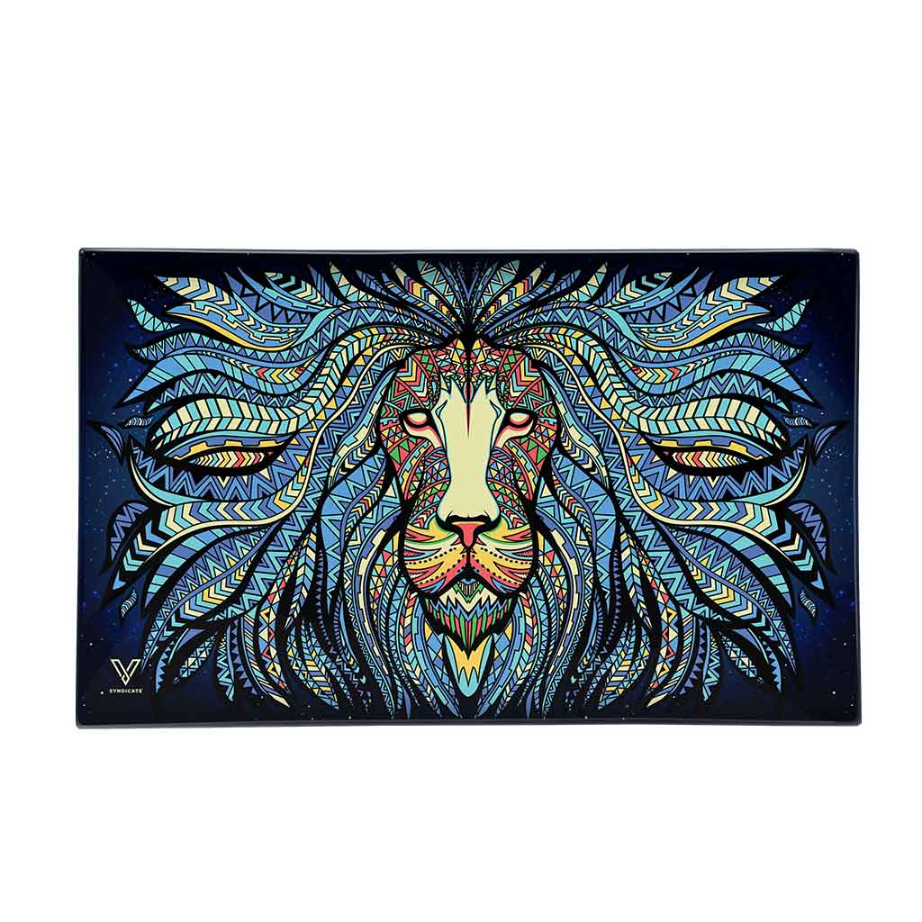 TRIBAL LION GLASS TRAY