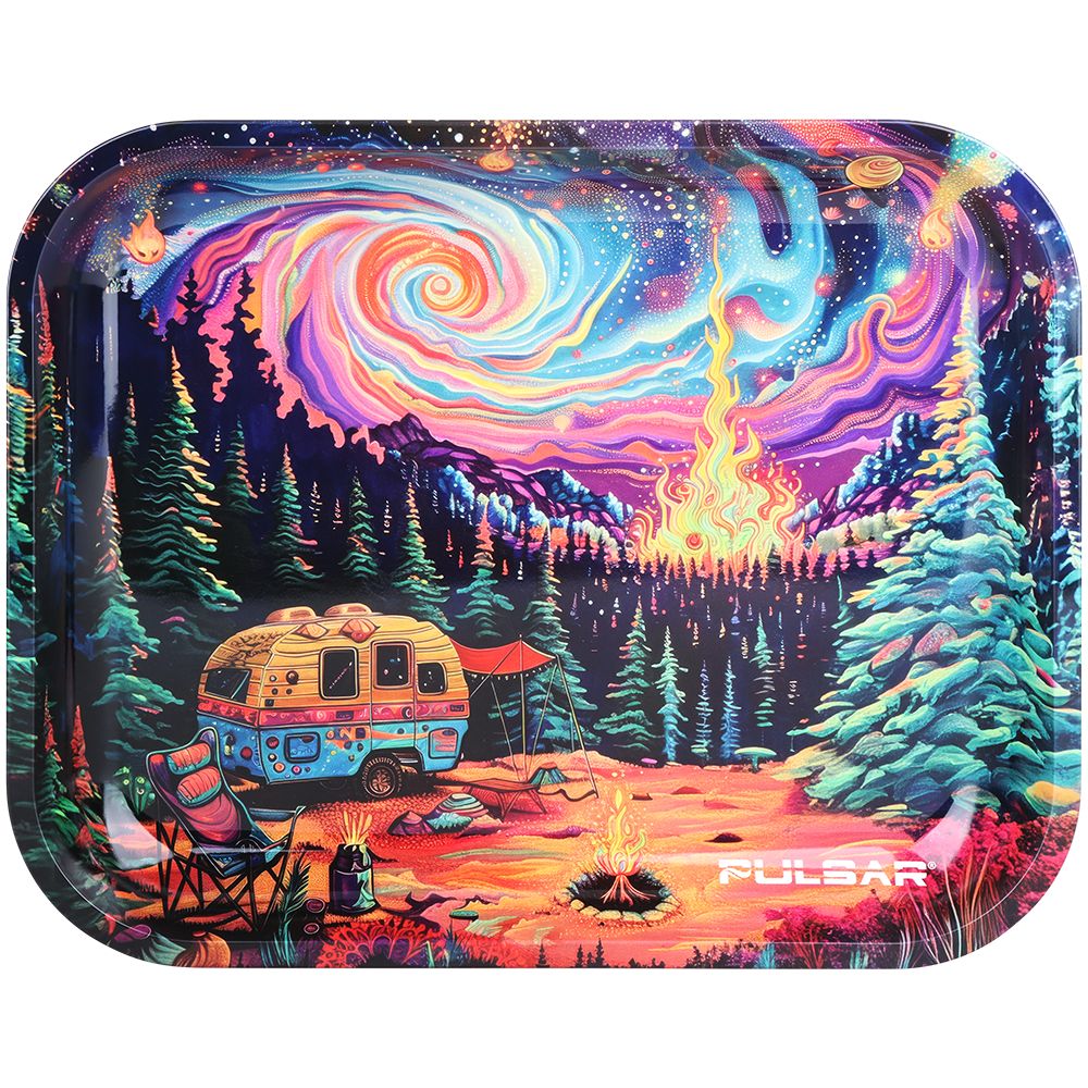 Pulsar Design Series Large Metal Rolling Tray - Starry Starry Camp / 13"x11"